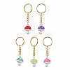 Glass Seed Beads Mushroom Keychain KEYC-MZ00021-1