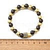 Brass Micro Pave Cubic Zirconia Beads Stretch Bracelets for Women Men BJEW-H201-01F-BG-5