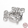 Anti-Tarnish Rhodium Plated 925 Sterling Silver Spring Clasp Sets STER-N014-32-1