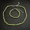 Natural Peridot Chip Beaded Necklaces for Women IW6789-7-1