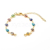 Evil Eye Lampwork Link Chain Bracelet Making AJEW-JB00961-02-1