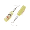 Wine Bottle Resin Dangle Earrings EJEW-JE05878-01-4