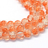 Baking Paint Transparent Crackle Glass Round Bead Strands DGLA-Q018-6mm-08-1
