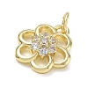 Brass with Rhinestone Charms KK-CBAD872-01G-03-2