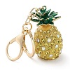 Pineapple Plastic with Rhinestone Pendant Keychain KEYC-G063-01A-1