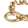 Vacuum Plating 304 Stainless Steel Ring & Oval Link Chain Bracelets for Women Men BJEW-P287-01G-2