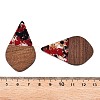 Transparent Resin and Walnut Wood Pendants RESI-T057-06E-4