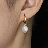 S925 Sterling Silver Natural Freshwater Pearl Hoop Earrings WV0535-1-1