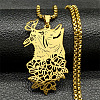 304 Stainless Steel Pendant Necklaces NJEW-C066-19G-1