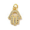 Rack Plating Brass Micro Pave Cubic Zirconia Pendants KK-C074-60G-01-1