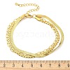 304 Stainless Steel Herringbone & Cable & Half Round Link Chain Bracelets BJEW-U019-04G-03-5