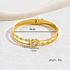 Real 18K Gold Plated Stainless Steel Micro Pave Cubic Zirconia Hinged Bangle for Women SJ3475-2-3