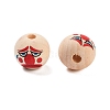 Printed Wood European Beads WOOD-G022-06H-3