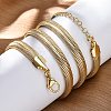 Rack Plating Brass Herringbone Chains Necklace for Men Women NJEW-M193-01G-4