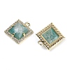 Natural Amazonite Faceted Square Charms G-I375-06G-04-2