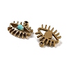 Ion Plating(IP) 304 Stainless Steel Pave Synthetic Turquoise Eye Charms STAS-U014-06A-02-2