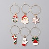 Christmas Zinc Alloy Enamel Wine Glass Charms AJEW-WH0342-70-1