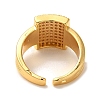 Rack Plating Brass Micro Pave Clear Cubic Zirconia Cuff Rings for Women RJEW-G325-13I-G-3