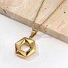 304 Stainless Steel Geometric Pendant Necklaces for Women NJEW-S439-04B-G-2