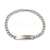 304 Stainless Steel Curb Chain ID Bracelets for Women BJEW-U003-03P-1