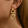 Chic Brass Heart Dangle Stud Earrings CF6186-4