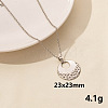 304 Stainless Steel Flat Round Pendant Necklace for Women SM6724-7-1