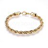 304 Stainless Steel Rope Chain Bracelets X-BJEW-H574-04G-1