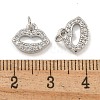 Rack Plating Brass Micro Pave Clear Cubic Zirconia Charms KK-U030-03P-3