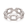 Non-Tarnish 304 Stainless Steel Cable Chain Shape Finger Ring for Women RJEW-C025-34B-P-2