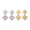 304 Stainless Steel Double Rhombus Dangle Stud Earrings for Women EJEW-G328-13-1