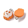 Halloween Theme Opaque Resin Pendants RESI-D075-01M-2