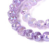 Anti-Tarnish Electroplate Glass Beads Strands X-GLAA-N064-8mm-08-4