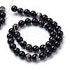 Natural Black Agate Bead Strands G-R412-19-8mm-2