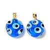 Handmade Evil Eye Lampwork Pendants LAMP-F030-01G-02-2