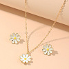 Daisy Alloy Enamel Pendant Necklaces & Dangle Earring Set for Women FS-WG3EF09-01-2