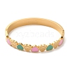 Adjustable Heart Enamel Bangles for Women BJEW-F474-14G-2