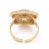 Cubic Zirconia Bear Open Cuff Rings RJEW-K089-01G-06-3