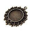 Vintage Tibetan Style Alloy Flower Pendant Cabochon Bezel Settings TIBEP-M018-65AB-NF-2