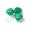 Dyed Natural Malaysia Jade Shamrock Pendants PALLOY-JF02785-04-3