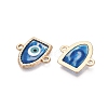 Alloy Enamel Blue Evil Eye Links Connector Charms with Resin ENAM-N071-03E-G-2