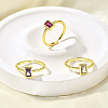 3Pcs 3 Colors Brass Micro Pave Cubic Zirconia Cuff Rings for Women RJEW-S399-06G-2