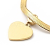 Crystal Rhinestone Heart Pendant Necklace with Herringbone Chains NJEW-I116-04G-2