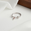 Rhodium Plated 925 Sterling Silver Adjustable Rings for Women STER-P065-22P-2