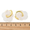 Brass Resin Flower Hoop Earrings for Women EJEW-U038-01G-07-5