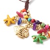 Ocean Animal Theme Braided Bead Bracelet BJEW-JB07285-4