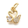 Rack Plating Brass Micro Pave Cubic Zirconia Charms KK-H508-31G-1