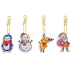 Christmas Theme DIY Diamond Painting Keychain Kit DRAW-PW0007-03E-1