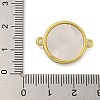 Rack Plating Brass Micro Pave Clear Cubic Zirconia Flat Round Connector Charms KK-I718-47G-03-3