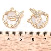 Brass Micro Pave Clear Cubic Zirconia Dragonfly Pendants KK-U028-14G-3