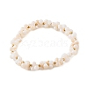 304 Stainless Steel & Shell Pearls Beaded Stretch Bracelets for Women SA-CBAAFEE-03G-2
